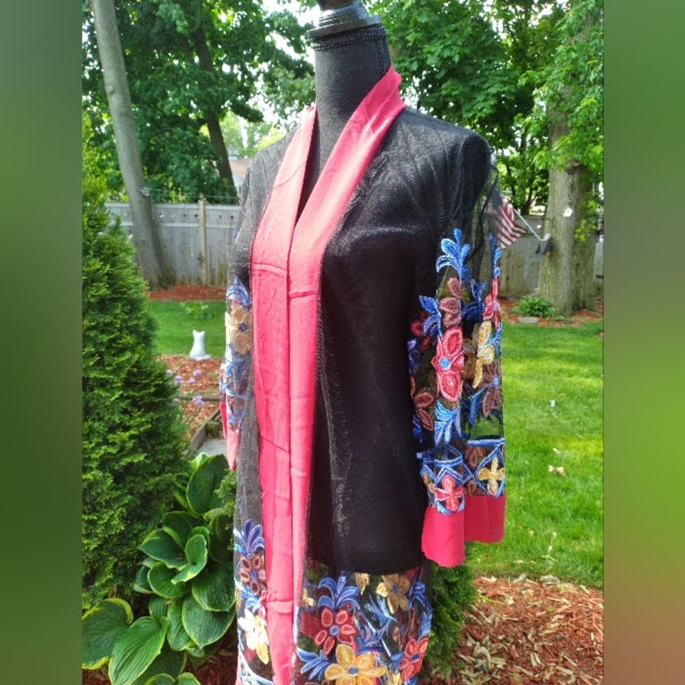 So Sheer Red Open Front Leisure Robe STUNNING 💗 - Picture 2 of 10